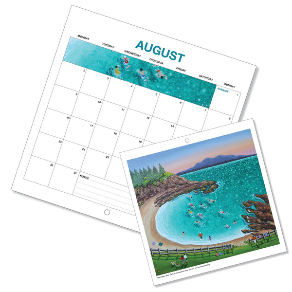 2027 Calendar - Beaches and Rock Pools