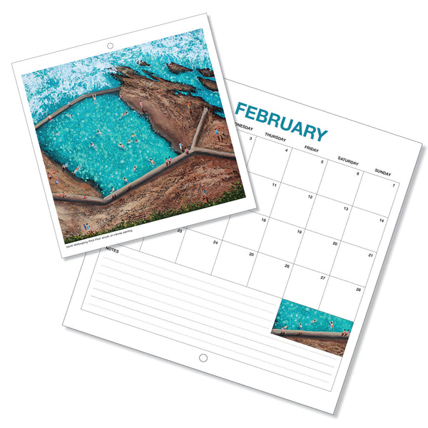 2027 Calendar - Beaches and Rock Pools
