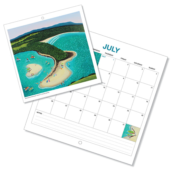 2027 Calendar - Beaches and Rock Pools