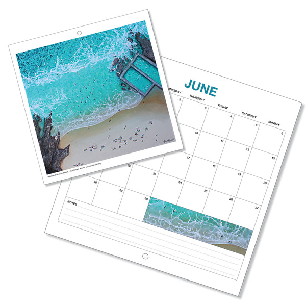 2027 Calendar - Beaches and Rock Pools