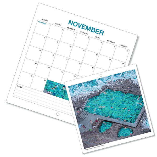2027 Calendar - Beaches and Rock Pools