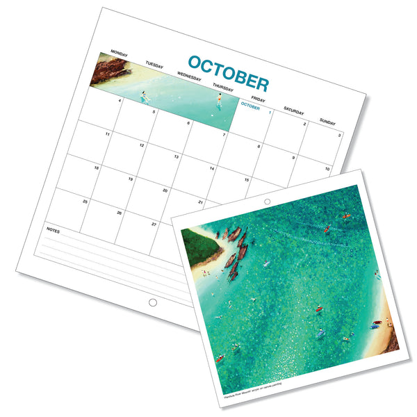 2027 Calendar - Beaches and Rock Pools