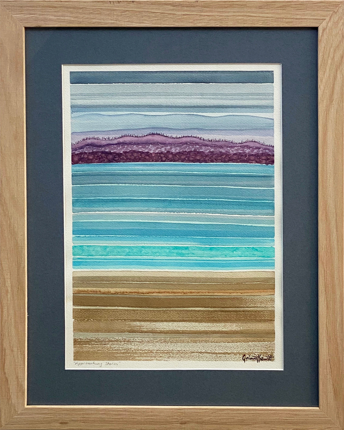 'Approaching Storm' Watercolour on Archers - Framed