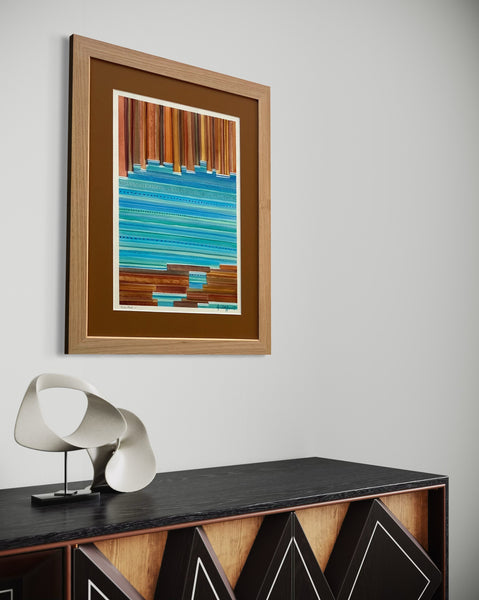 'Blue Pool I' Watercolour on Archers - Framed