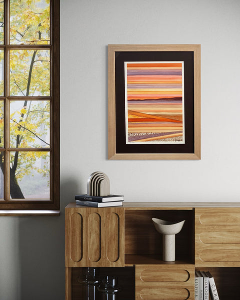 'Low Tide' Watercolour on Archers - Framed