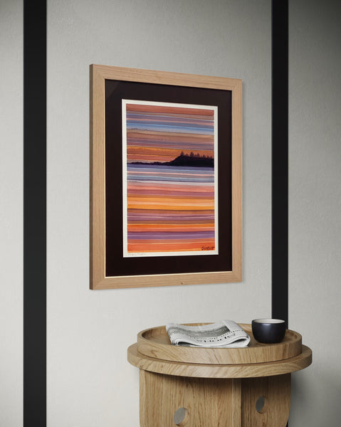 'Merging Horizons' Watercolour on Archers - Framed