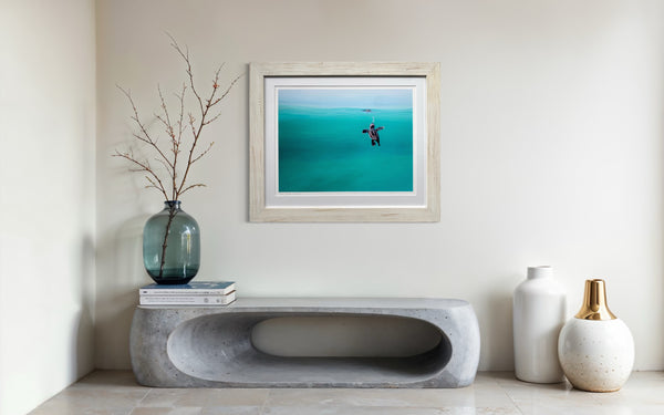 'Baby Turtle Bubbles' Framed Print