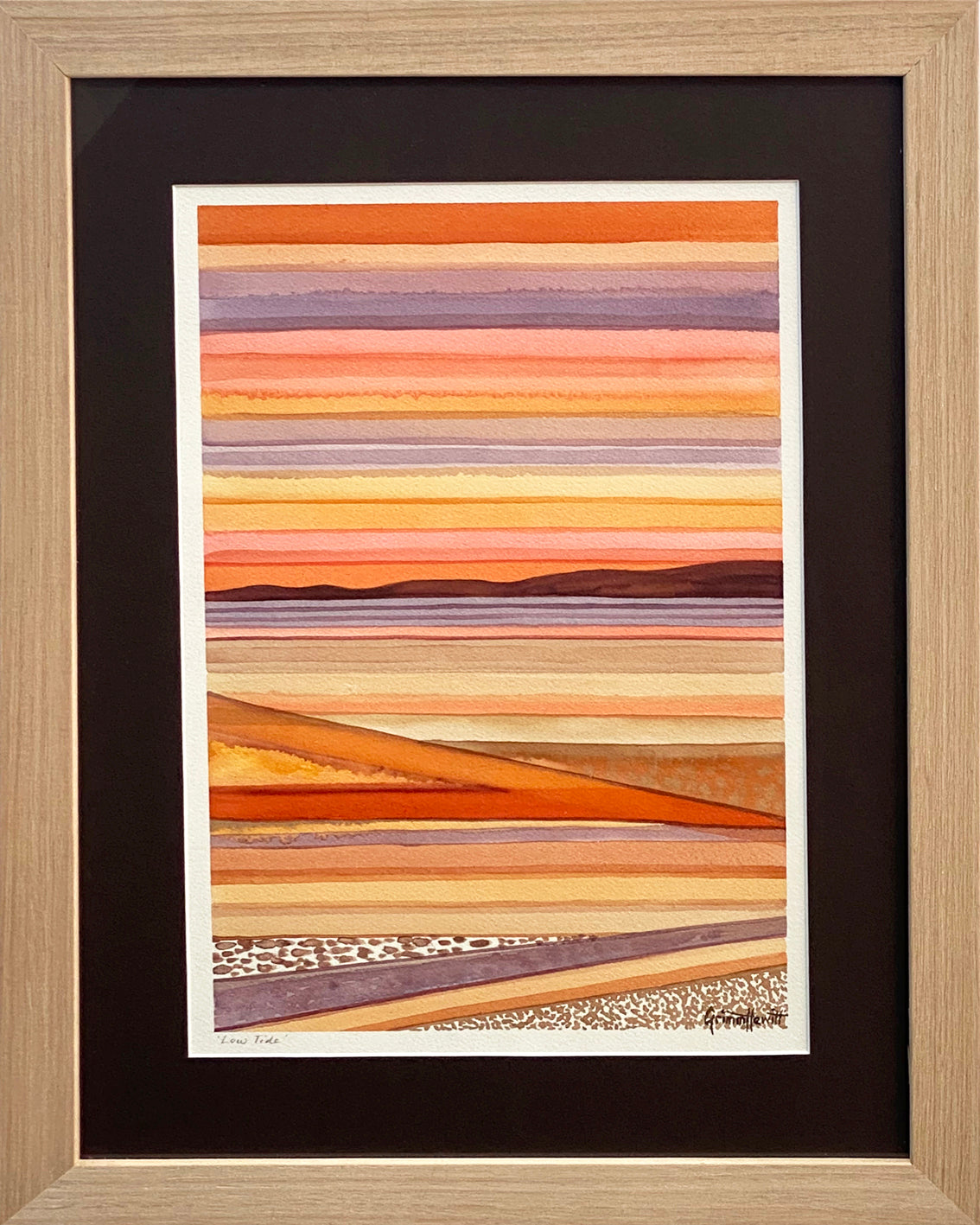 'Low Tide' Watercolour on Archers - Framed