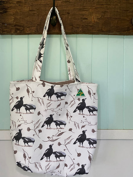 Tote Bag - Magpie Couple - vanilla