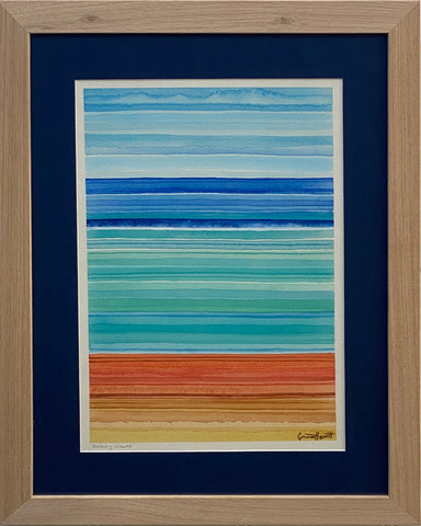 'Rolling Waves' Watercolour on Archers - Framed